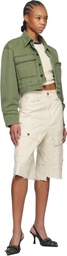 We11done Khaki Cropped Work Jacket