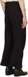 KOZABURO Black 3D Shaped Trousers