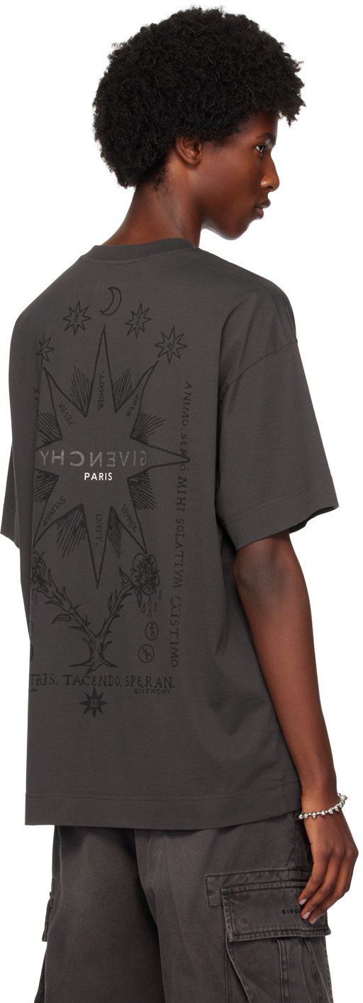 【関税込み】Givenchy グレー スター ロゴ Tシャツ Givenchy Gray Stars Logo T-Shirt Givenchy
