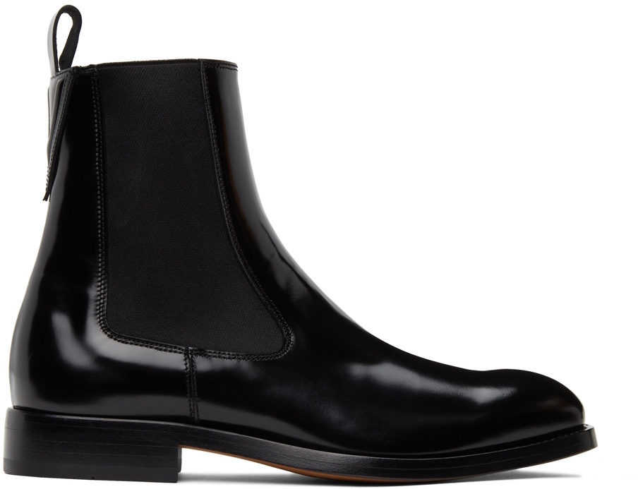 Photo: Versace Black Polished Chelsea Boots