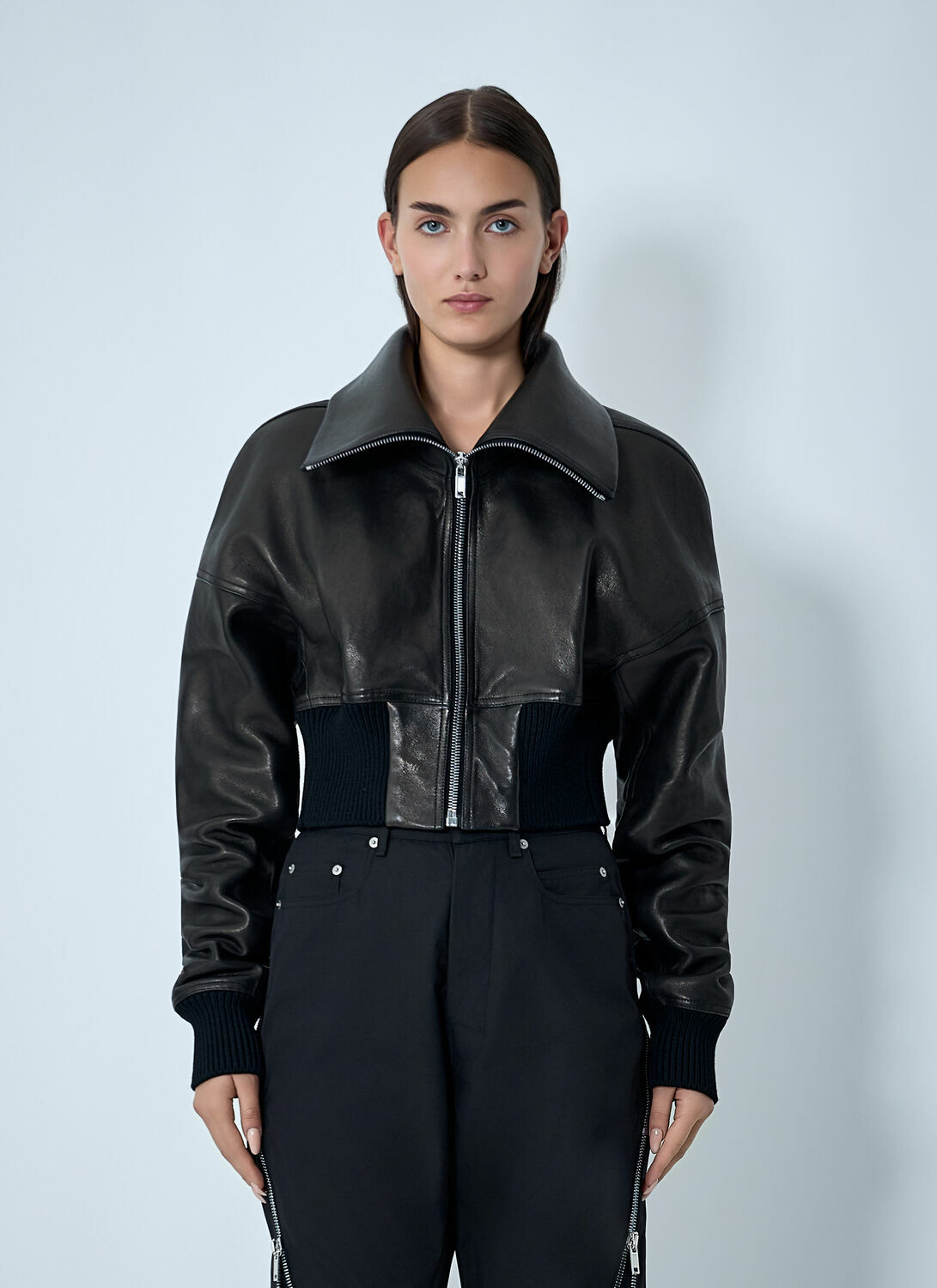 Rick Owens Leather Bomber Jacket