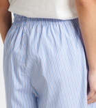 Plan C Striped cotton shorts