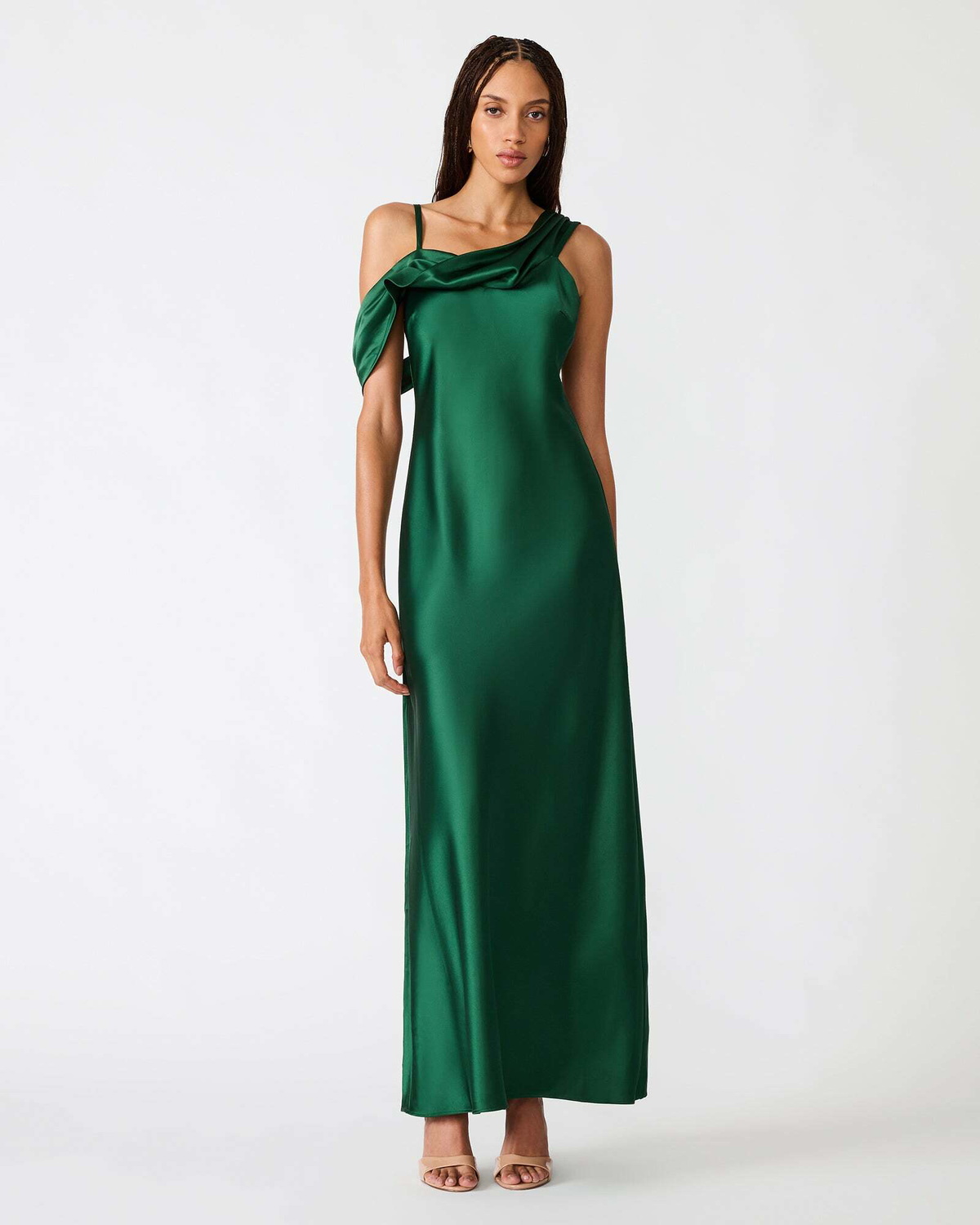 Steve Madden Analeia Dress in Green Satin