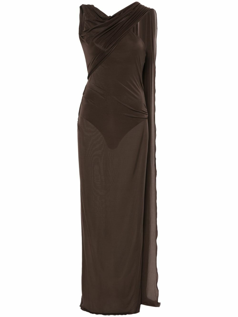 the attico brown dress Attico Wrap Dress Brown Animal Print Silk Jacquard Size 40 Puff Sleeve –  Celebrity Owned