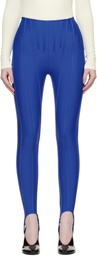 Mugler SSENSE Exclusive Blue Corseted Leggings
