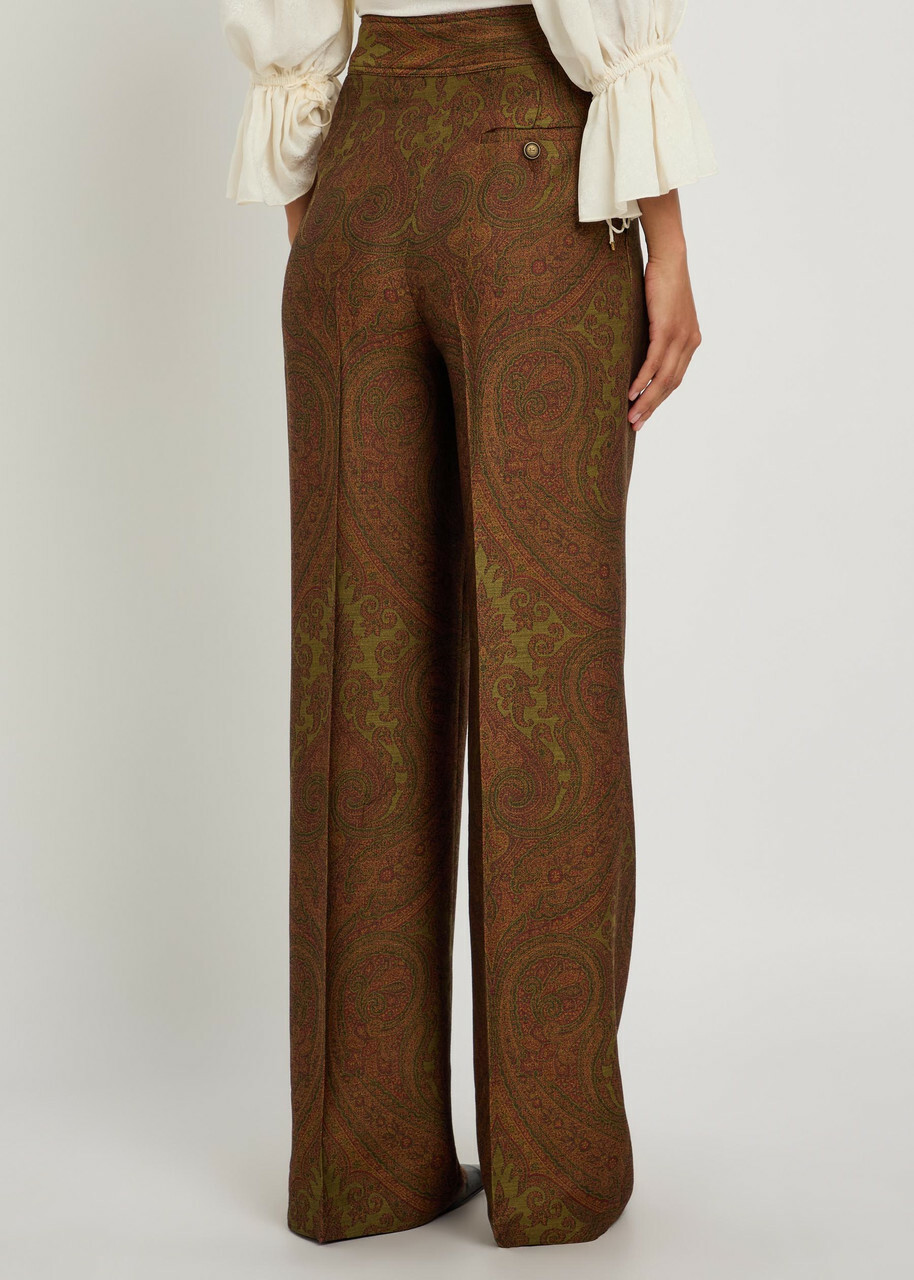 Etro Paisley-jacquard Straight-leg Trousers Multicoloured