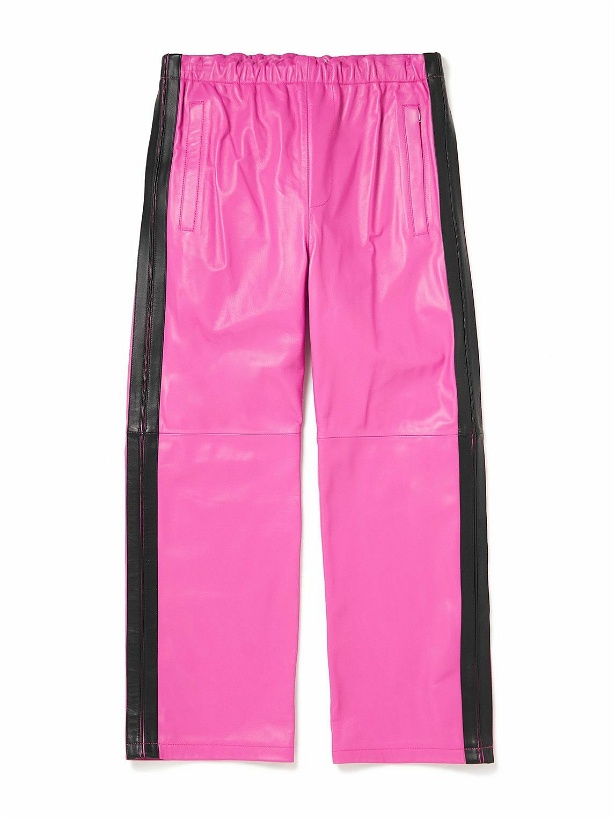 Photo: Marni - Striped Leather Track Pants - Pink