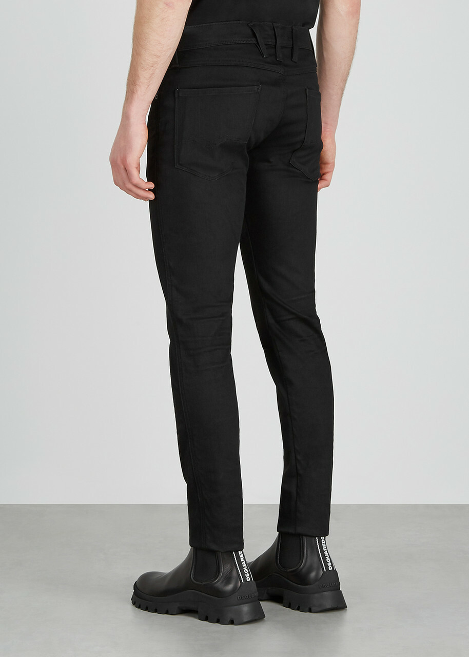 Replay Anbass Hyperflex Slim-leg Jeans Black