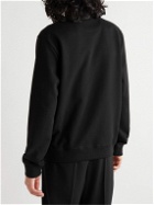 Fendi - Logo-Flocked Cotton-Jersey Sweatshirt - Black