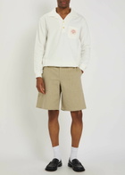 DRÔLE DE Monsieur Short Elastiqué Textured Canvas Shorts Khaki