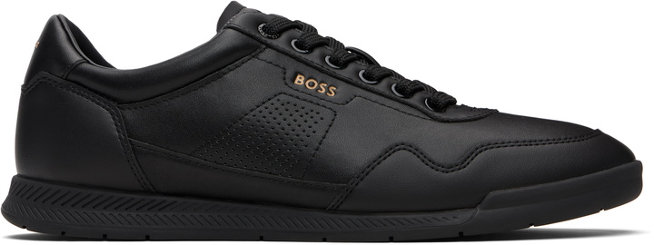 Photo: BOSS Black Leather Logo Sneakers