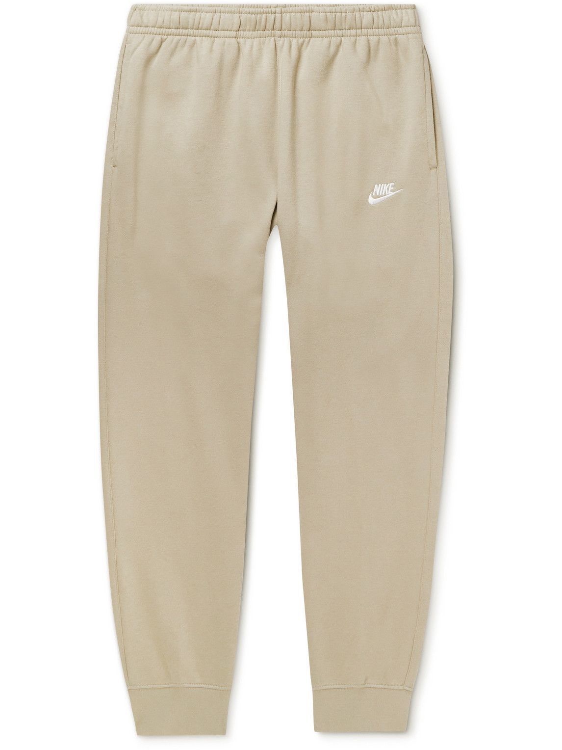 Nike - Sportswear Club Tapered Logo-Embroidered Cotton-Blend Tech Fleece  Sweatpants - Neutrals