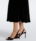Rixo Clarice lace-trimmed velvet midi dress