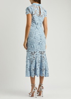 Self-portrait Guipure Lace Midi Dress Blue