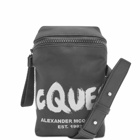 Alexander McQueen Men's Graffiti Pouch Bag in Black/Off White 