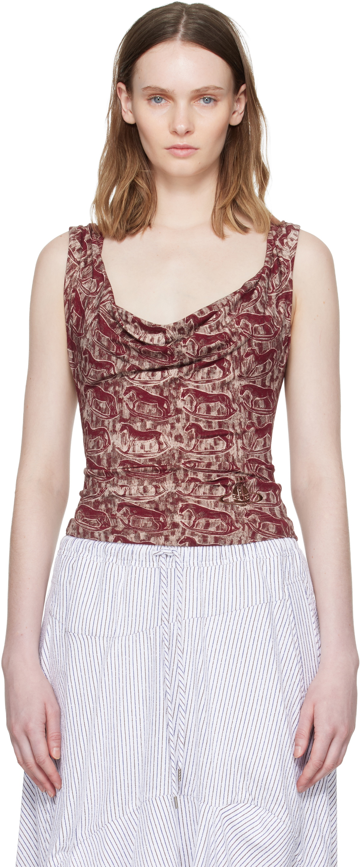Vivienne Westwood Red & Beige Anna Top