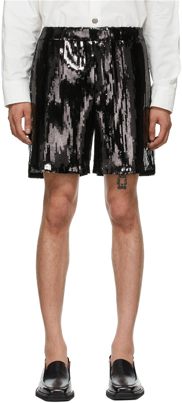 Photo: We11done Black Sequin Shorts