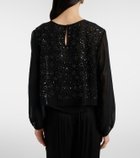 Velvet Marlowe sequinned sheer top