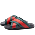 Gucci Men's GRG Rubber Wrap Slide in Black