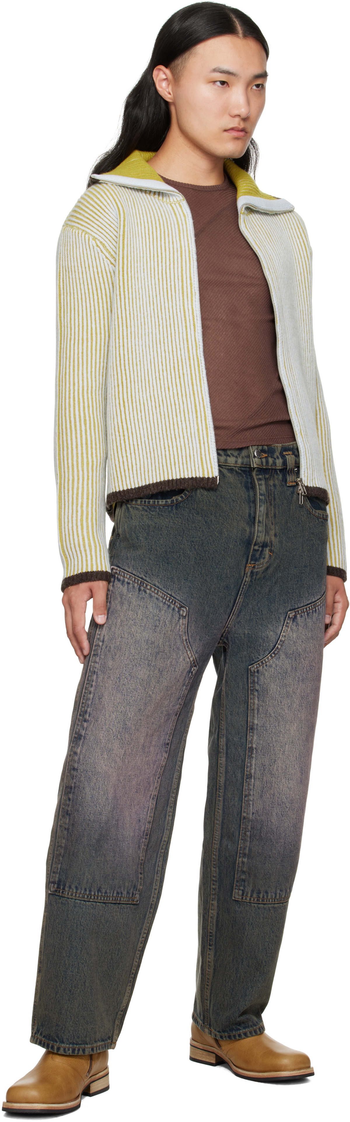Eckhaus Latta Blue Double Knee Baggy Jeans