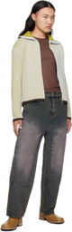 Eckhaus Latta Blue Double Knee Baggy Jeans