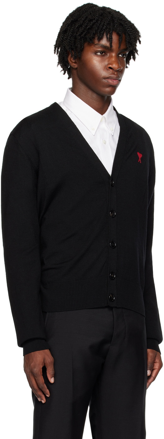 AMI Alexandre Mattiussi Black Ami de Cœur Cardigan