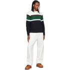 sacai Black & White Chusen-Dyed Cotton Jersey L/S T-shirt