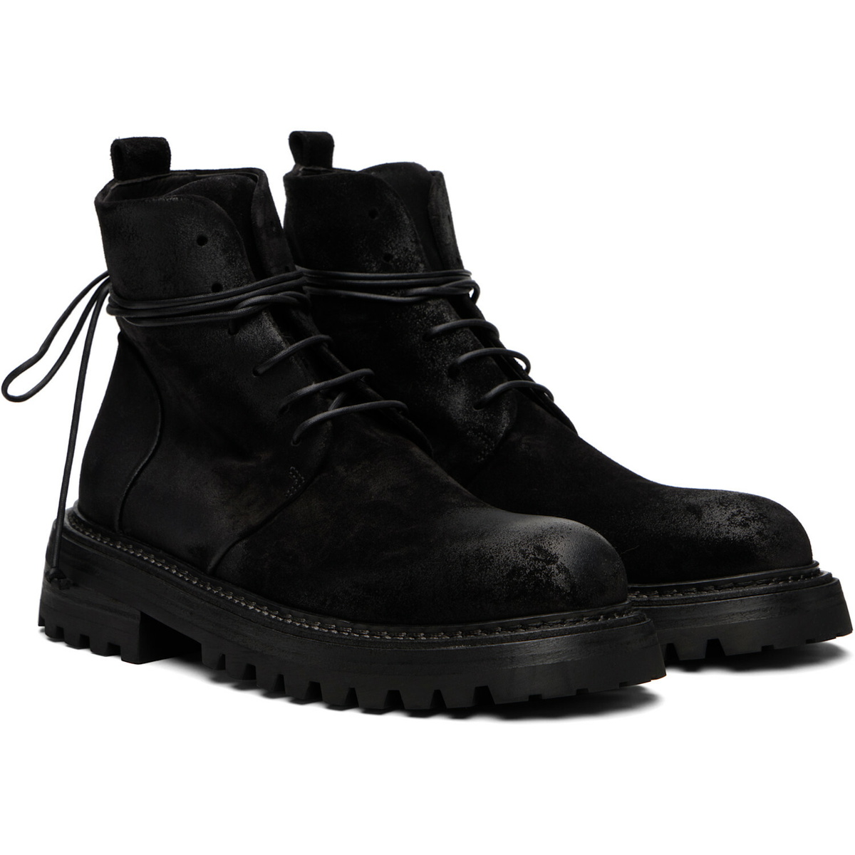 Marsèll Black Carraucola Reversed Leather Boots