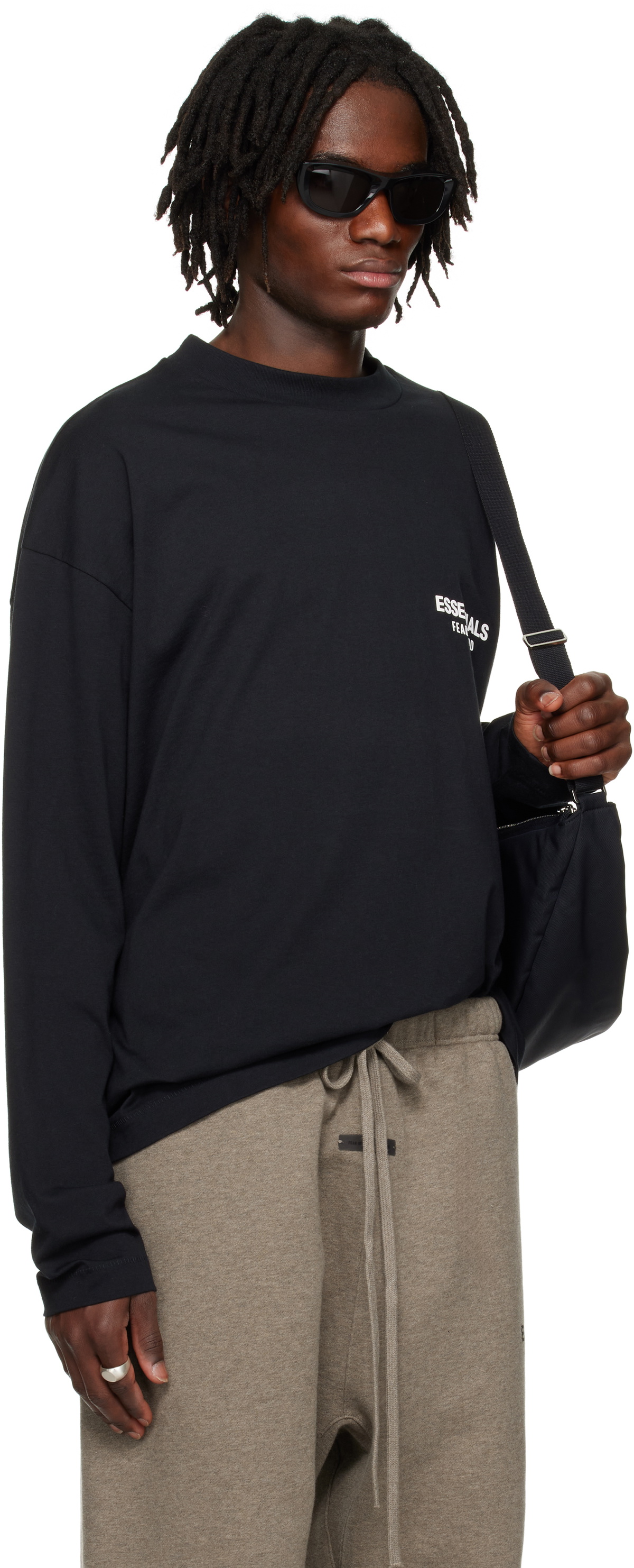 Fear of God ESSENTIALS Black Classic Long Sleeve T-shirt