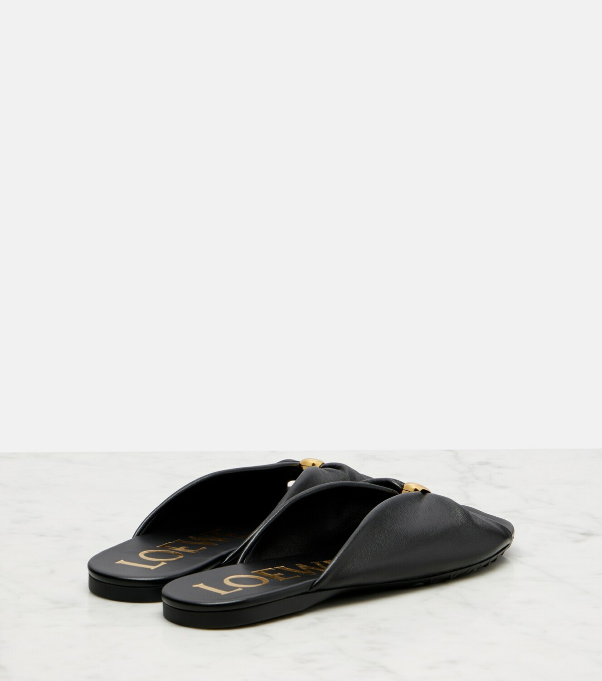 Loewe Paula's Ibiza Pebble leather slides