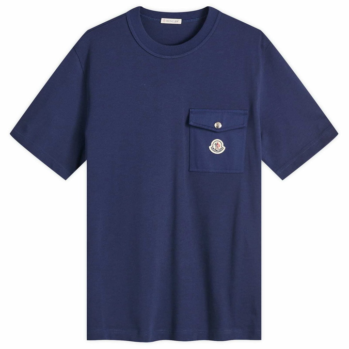 Photo: Moncler Men's Heavy Cotton Pocket T-Shirt in Navy