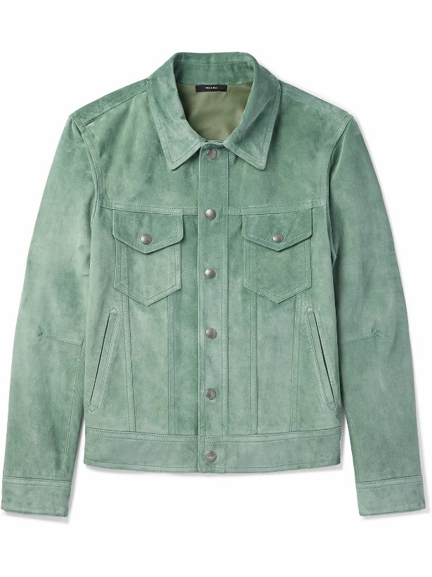 Photo: TOM FORD - Brushed Suede Trucker Jacket - Green