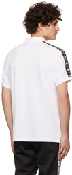 Moschino White Double Question Mark Trim Polo