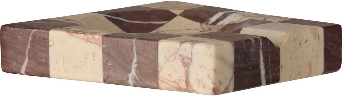 Soho Home Pink & Red Calabria Check Marble Ashtray
