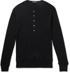 TOM FORD - Slim-Fit Ribbed Cotton-Jersey Henley T-Shirt - Black