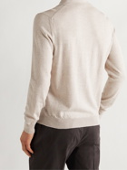 SAMAN AMEL - Knitted Merino Wool Polo Shirt - Neutrals