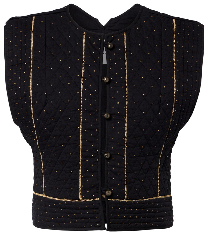Photo: Marant Etoile Volana embellished cropped cotton vest