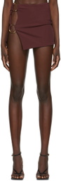 Louisa Ballou Burgundy Double Ring Mini Skirt