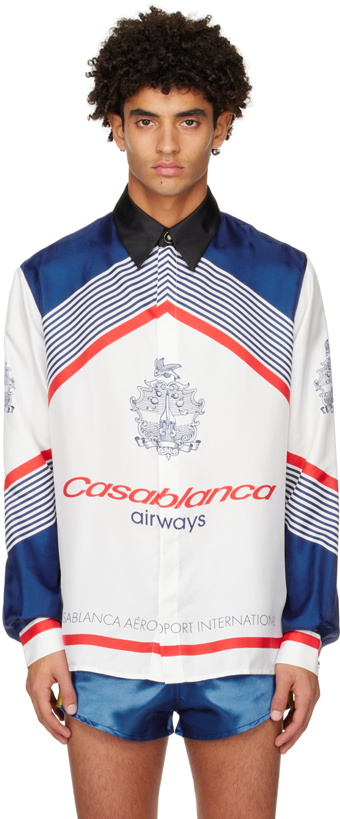 Photo: Casablanca Blue & White 'Casablanca Airways' Shirt