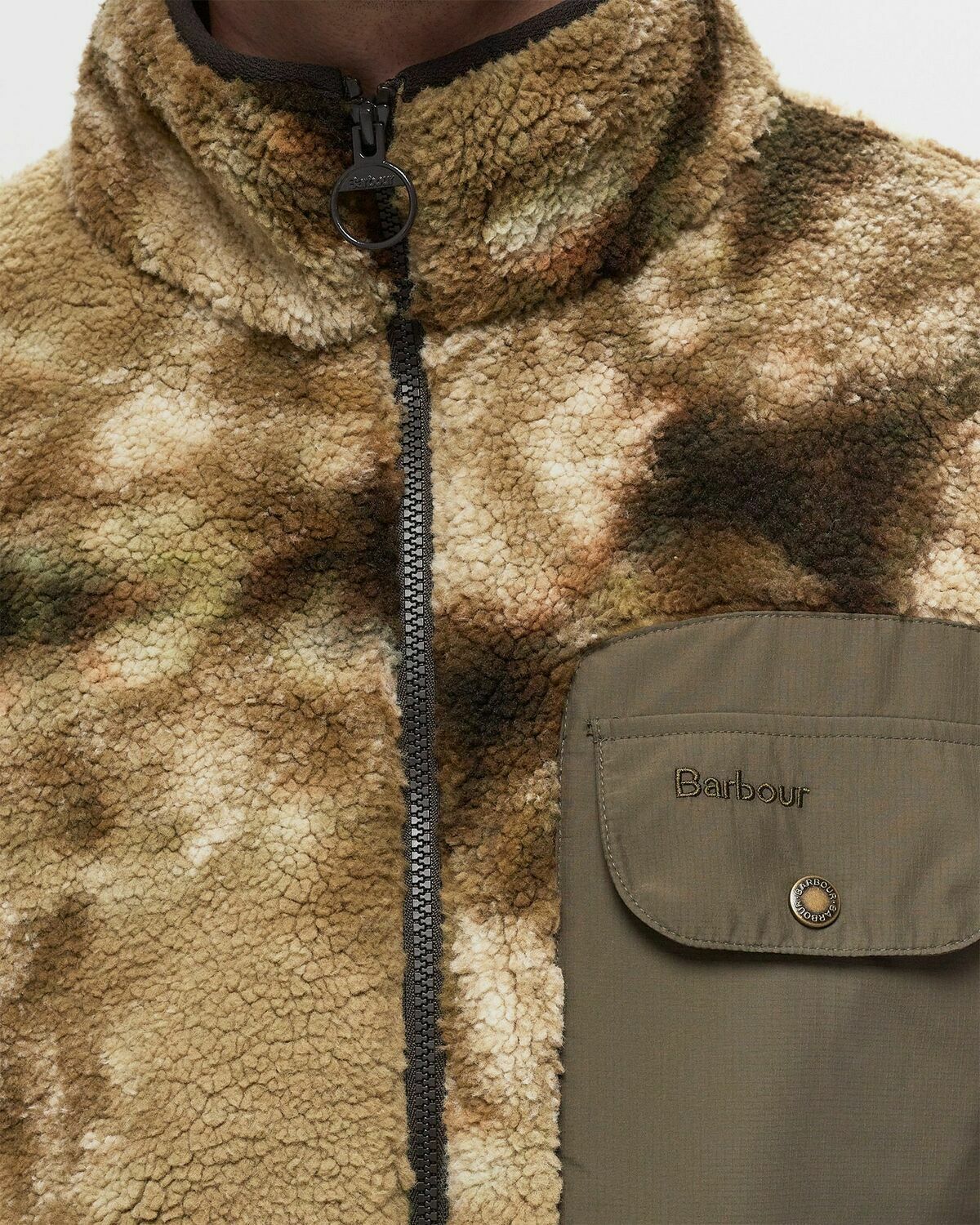 Barbour Moor Fleece Tie Dye - MOOR TIE DYE JACKET Khaki Print