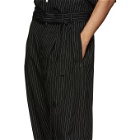 BED J.W. FORD Black Two Tuck Striped Trousers