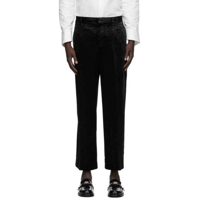 Sasquatchfabrix. Black Velvet Carding Trousers Sasquatchfabrix