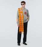 Acne Studios Logo checked wool-blend scarf