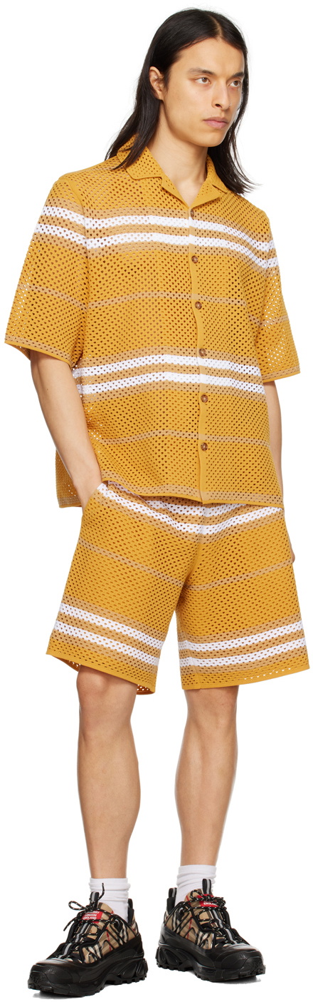 Burberry Yellow Striped Shorts Burberry