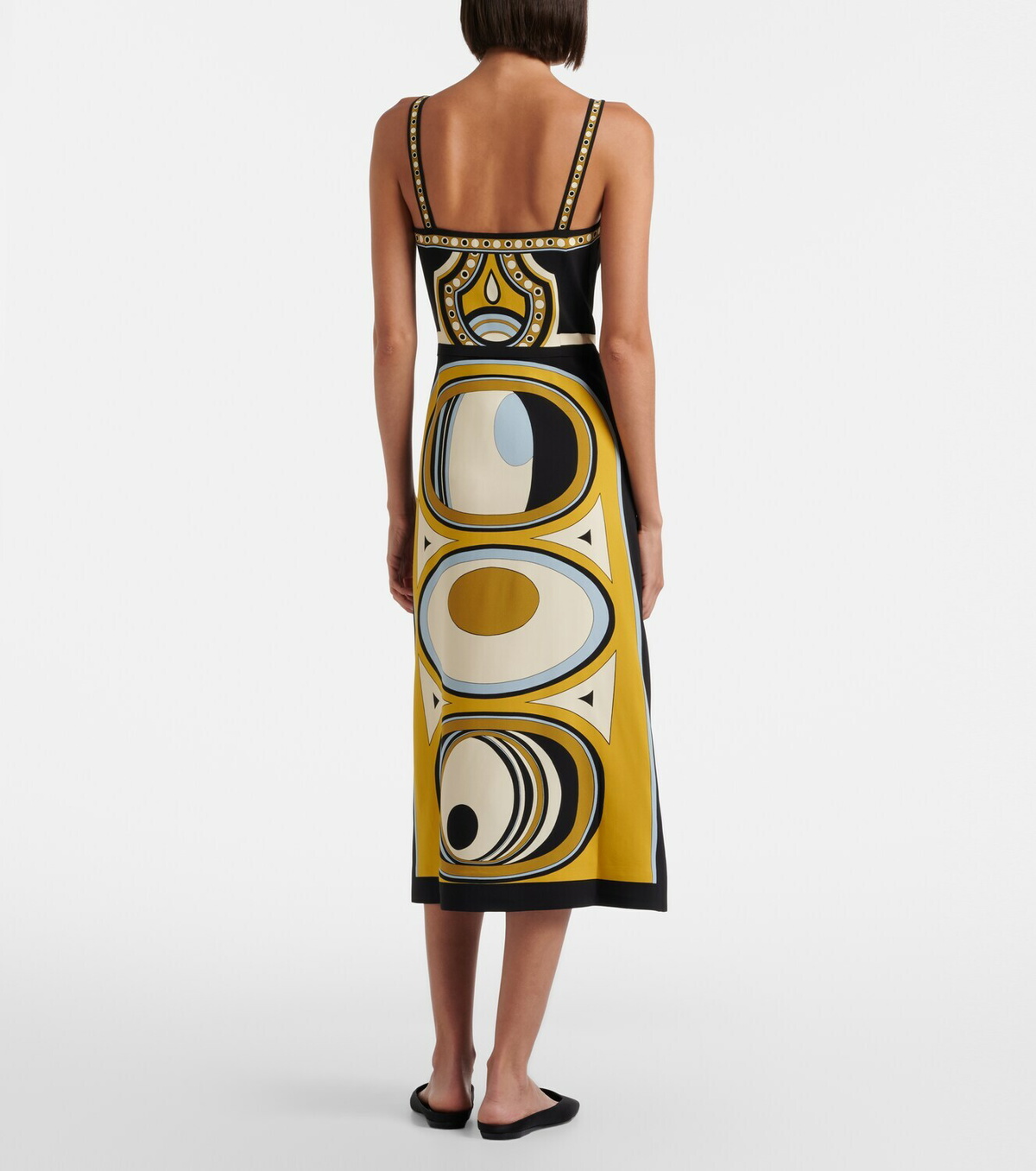 La DoubleJ Buy Me A Martini printed satin midi dress