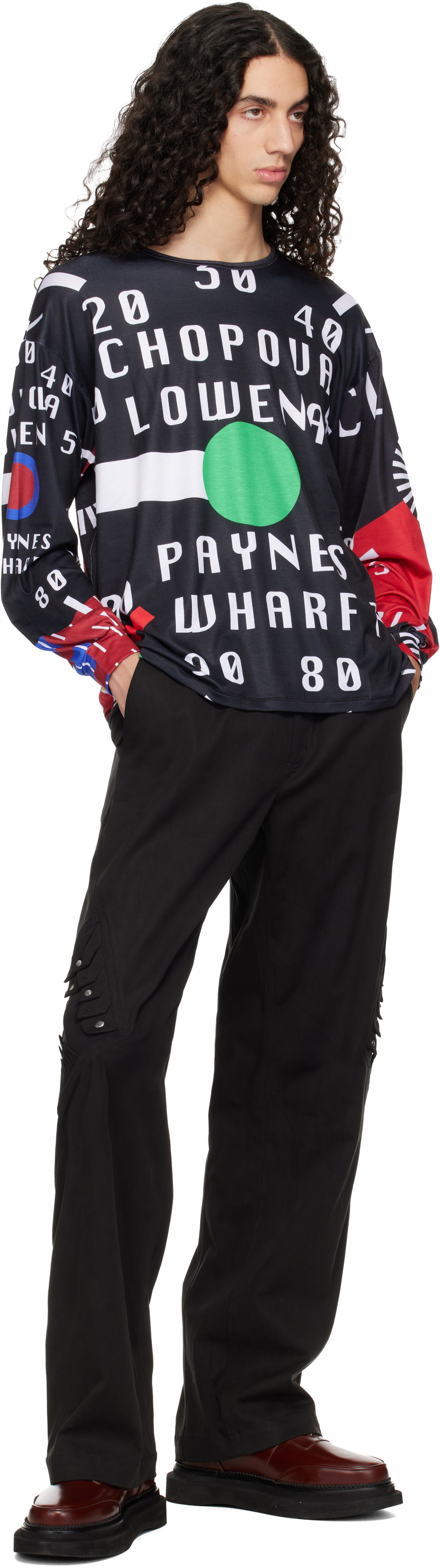 Chopova Lowena Black CL Speedometer Oversized Jersey T-shirt