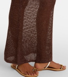 Bananhot Cori open-knit lamé maxi skirt
