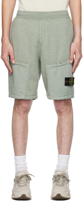Photo: Stone Island Green Mock-Fly Shorts