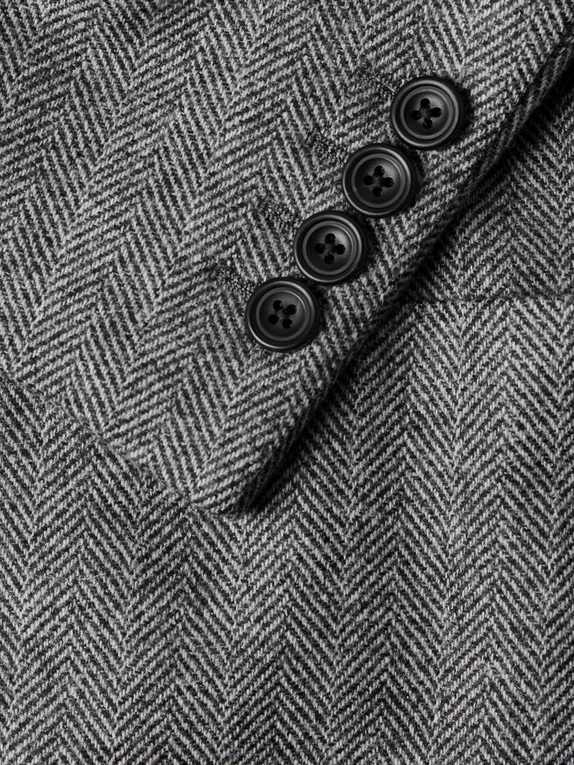 Kingsman - Herringbone Wool and Cashmere-Blend Blazer - Gray