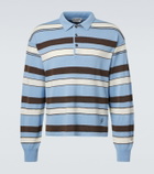 JW Anderson Striped cotton and wool-blend polo shirt